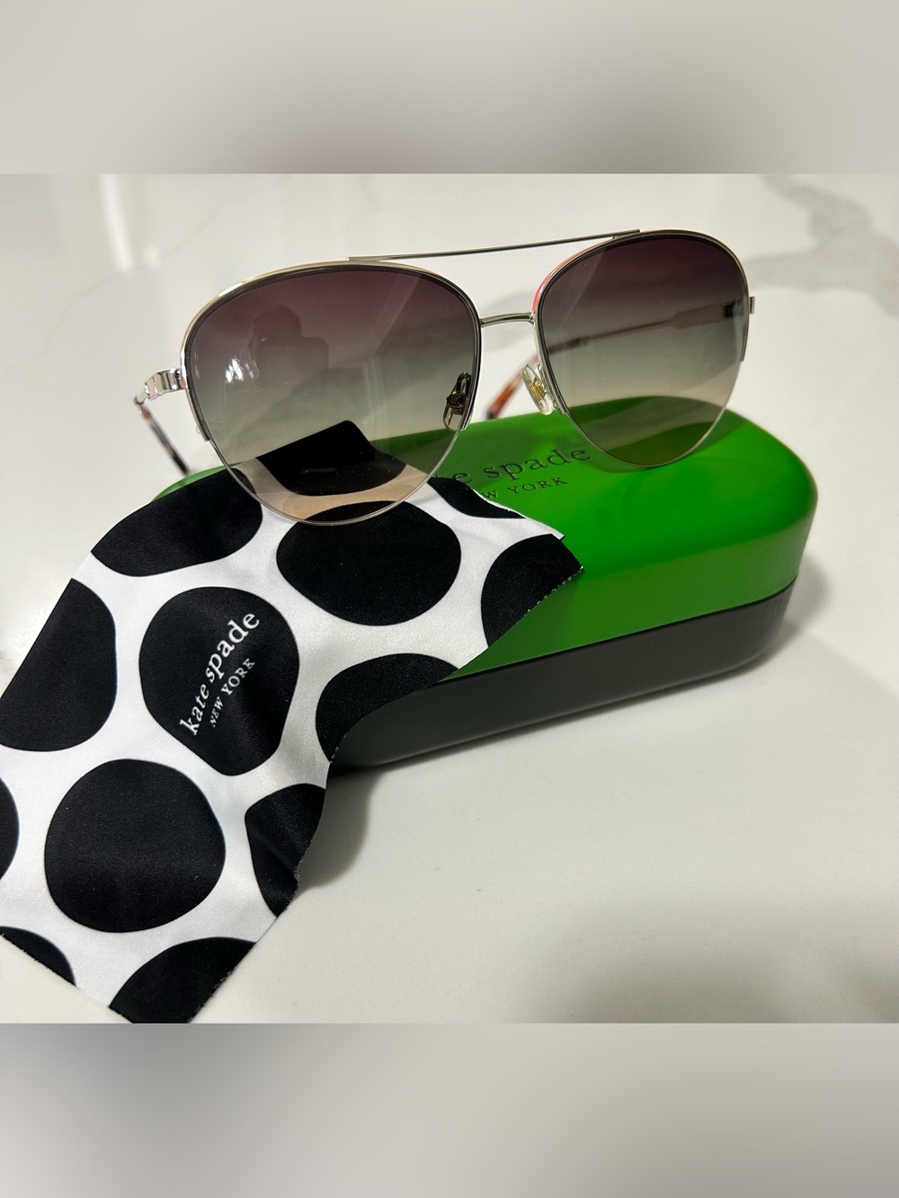 Kate Spade Aviator Sunglasses Pink and Gold Brand New